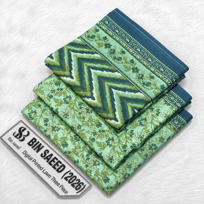 Bin Saeed Lawn 3Pcs (100% Original)
