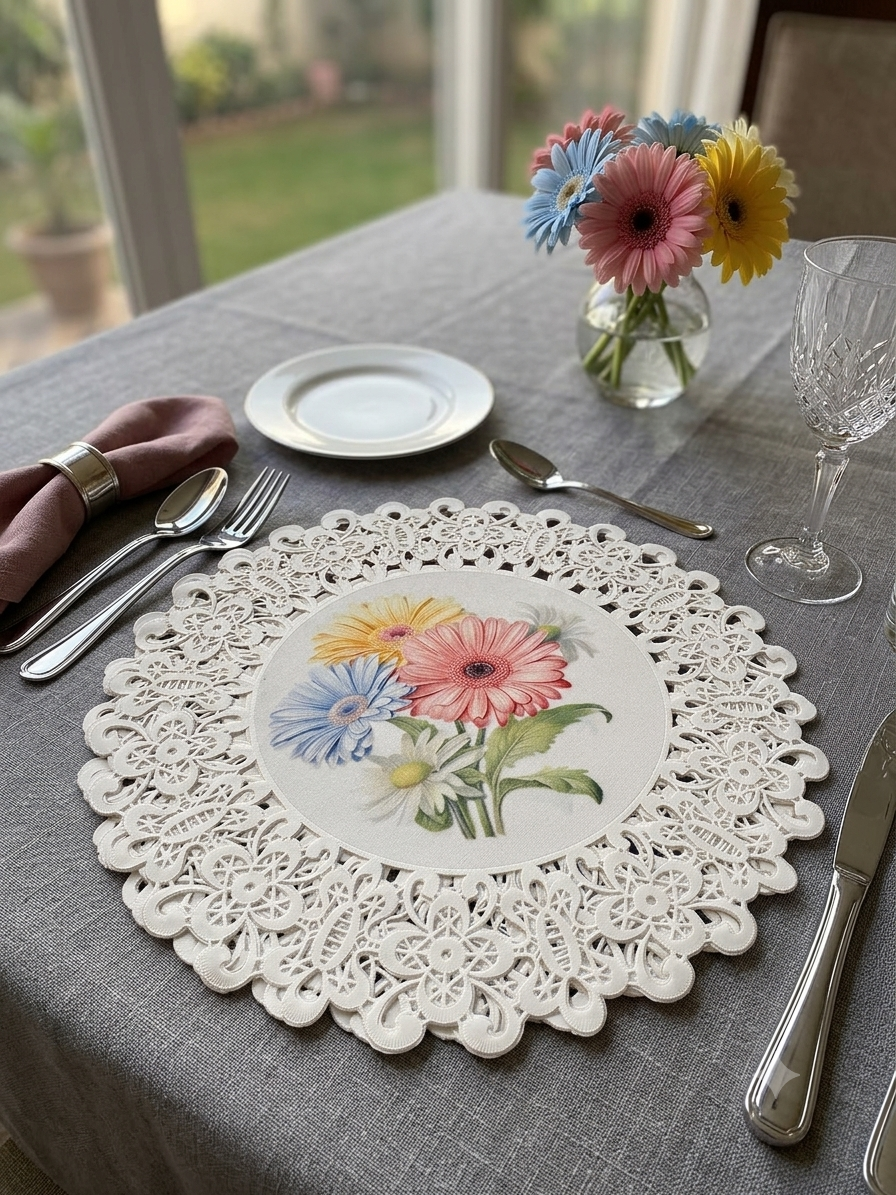 6-Piece Round Table Mats (15-Inch) | Stylish Dining Decor