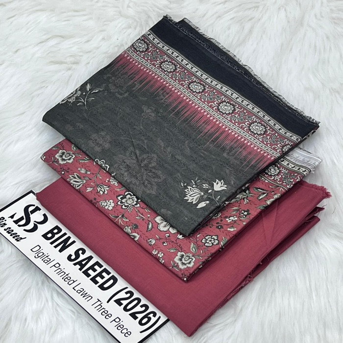 Bin Saeed Lawn 3Pcs (100% Original)