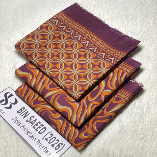 Bin Saeed Lawn 3Pcs (100% Original)