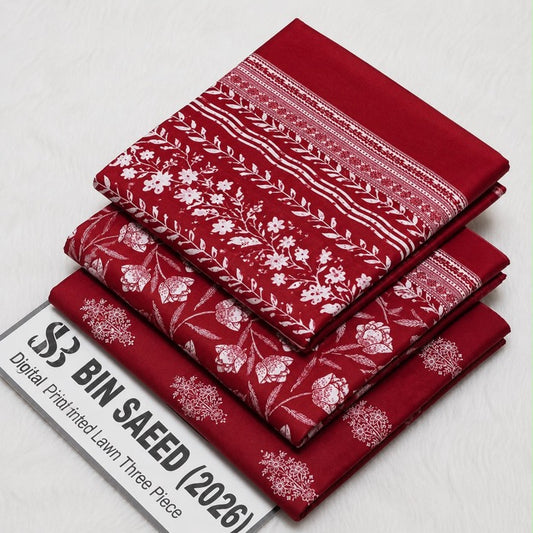 Bin Saeed Lawn 3Pcs (100% Original)