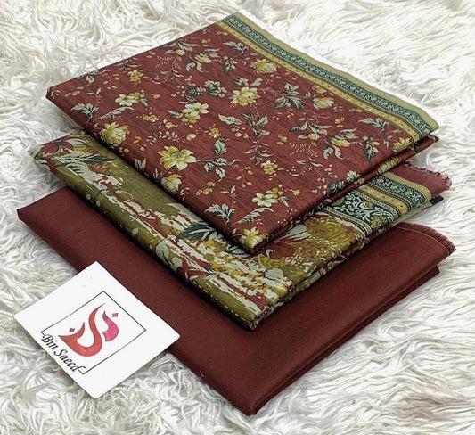 Bin saeed lawn orignal 3Pc