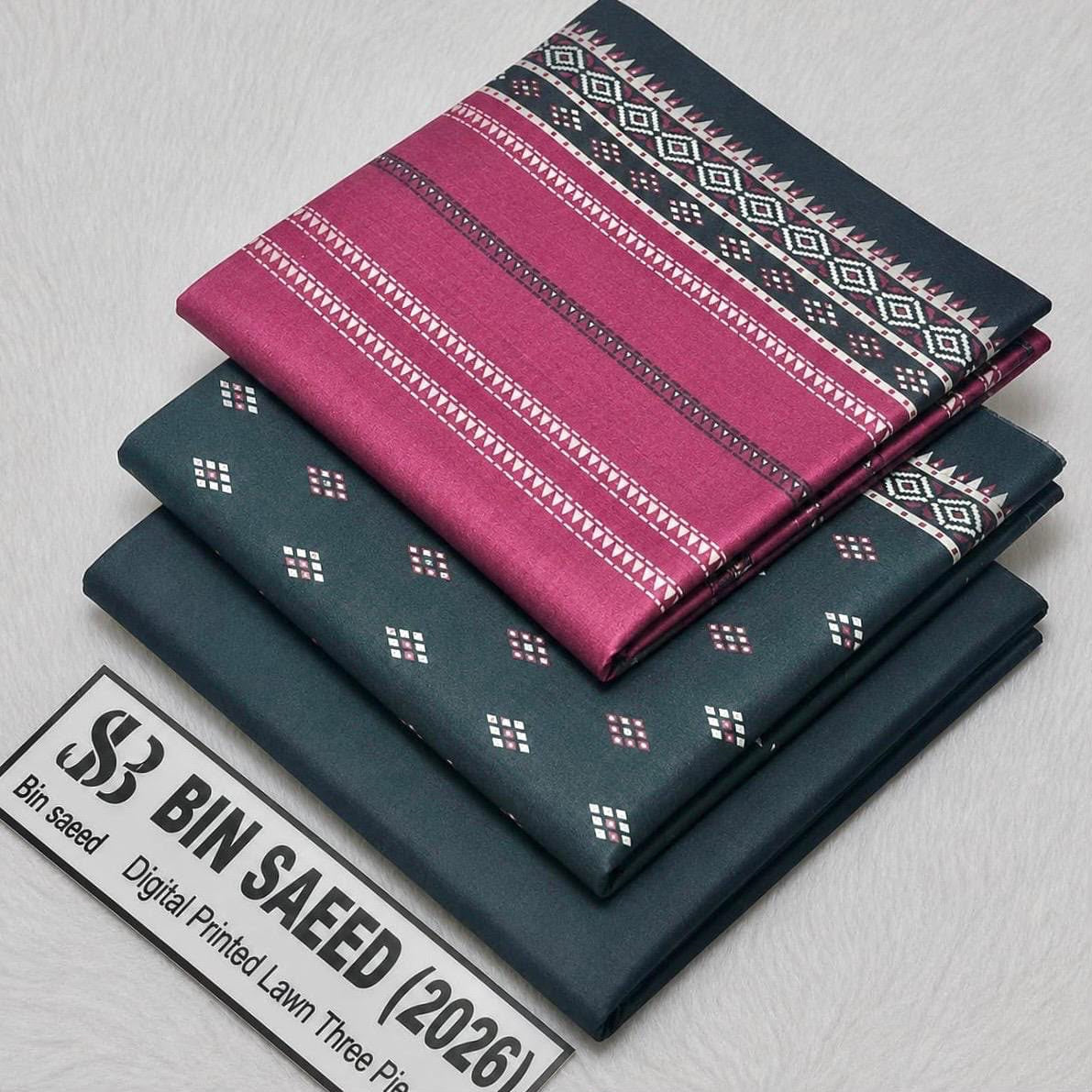 Bin saeed lawn orignal 3Pc - My Store