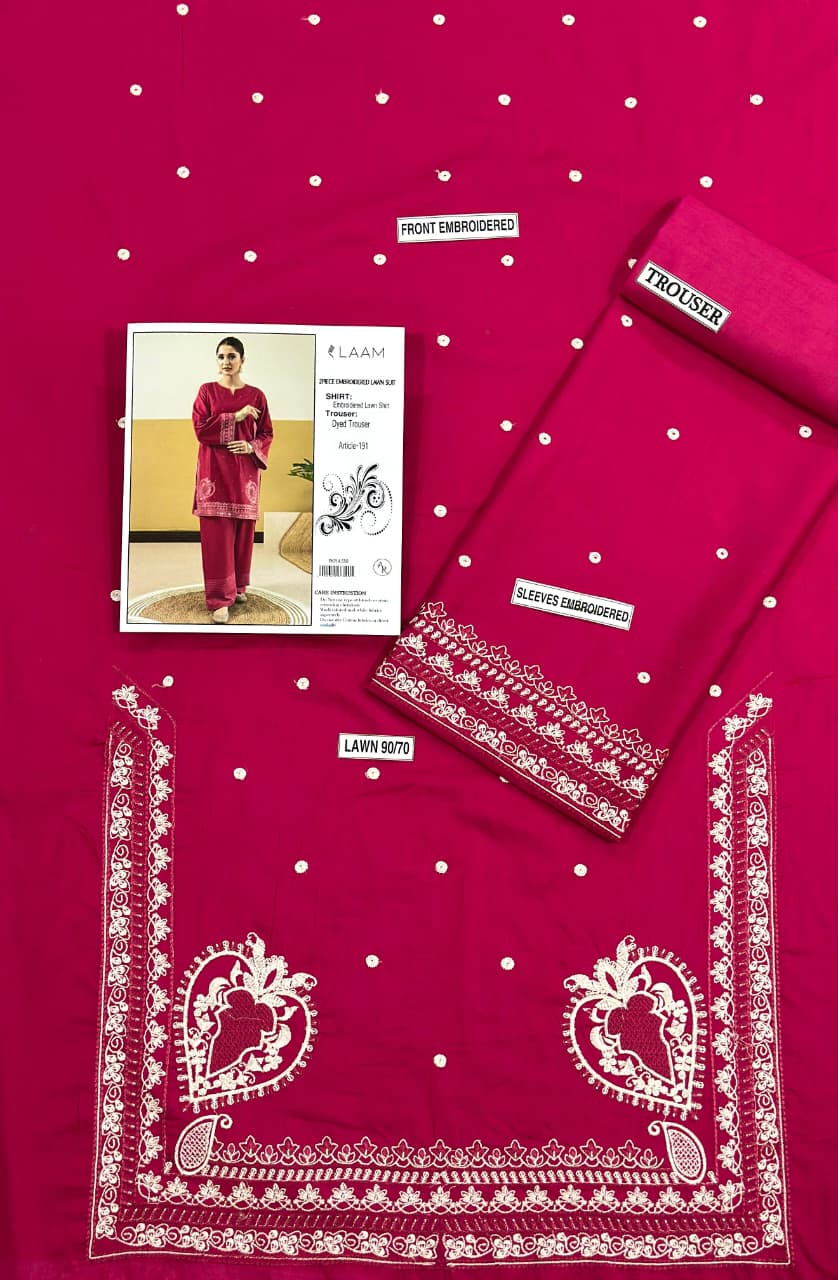 LAAM 2026 Latest Collection | 2PC Embroidered Lawn Suit - My Store