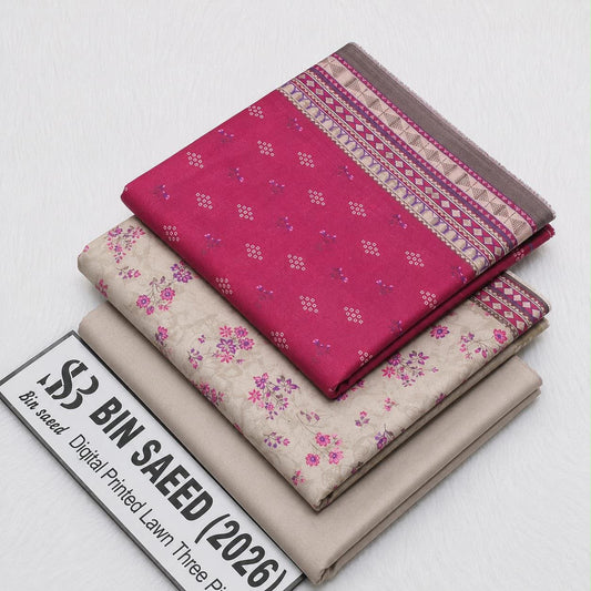 Bin saeed lawn orignal 3Pc - My Store