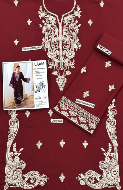 LAAM 2026 Latest Collection | 2PC Embroidered Lawn Suit - My Store