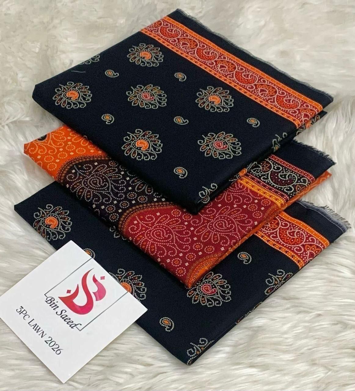Bin saeed lawn orignal 3Pc