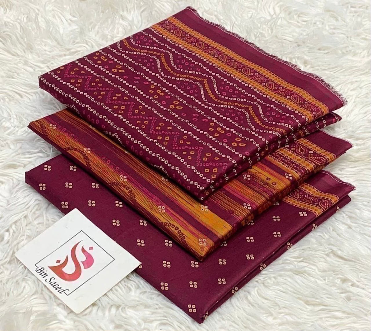 Bin saeed lawn orignal 3pec