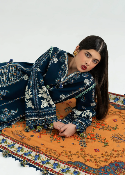 Hussain Rehar fancy 3pc Lawn Suit 2026