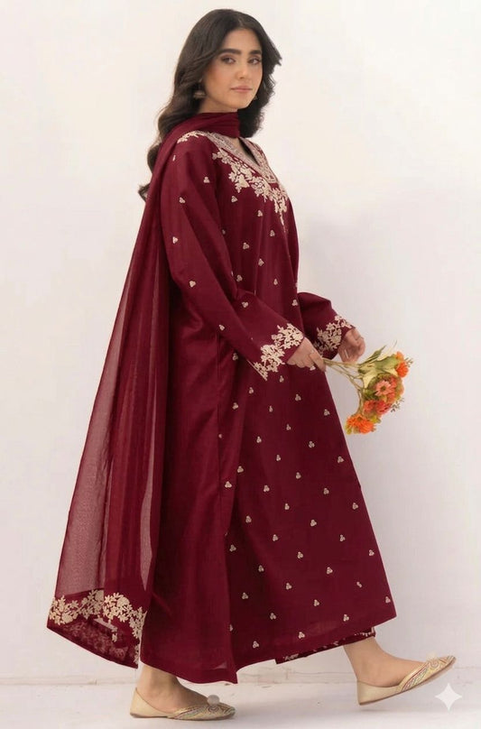 Pezwaan fancy 3pc Lawn Suit 2026
