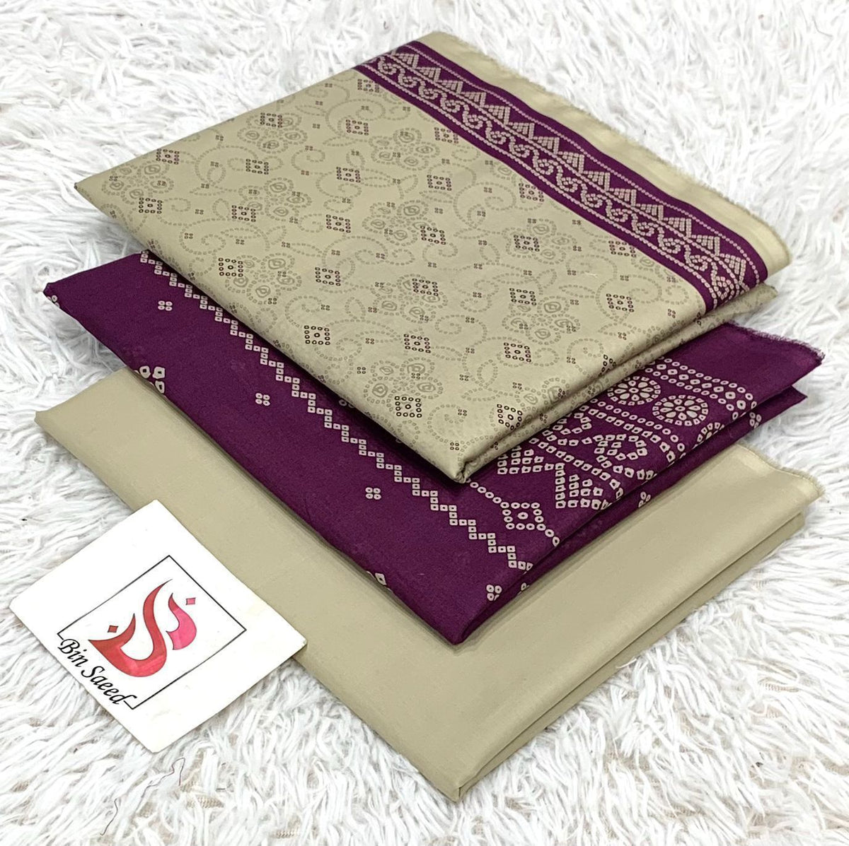 Bin saeed lawn orignal 3Pc