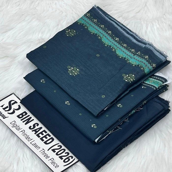 Bin Saeed Lawn 3Pcs (100% Original)