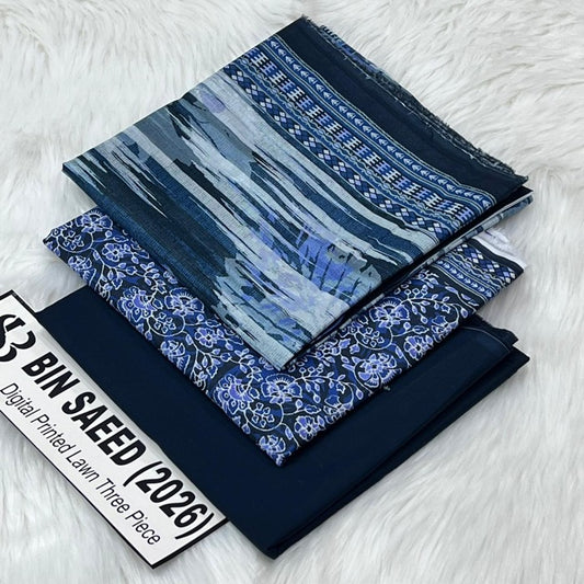 Original Bin Saeed Lawn 3 Piece Unstitched Suit 2026 Collection