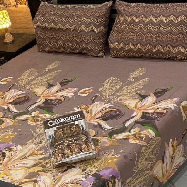 Premium Cotton King Size Bedsheet Set | 3-Piece Printed Gift Pack