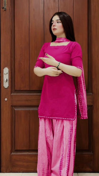 Lawn 3pc with Bhamber lace Duppata inspired by amna malik - My Store