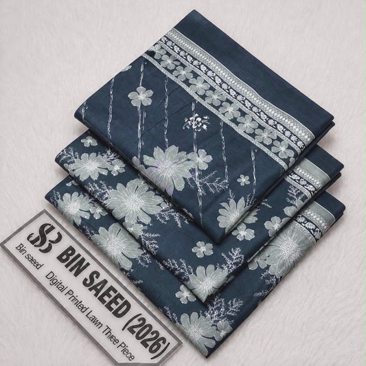 Bin Saeed Lawn 3Pcs (100% Original)