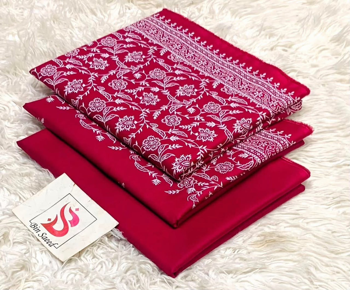 Bin Saeed Lawn 3Pcs (100% Original)