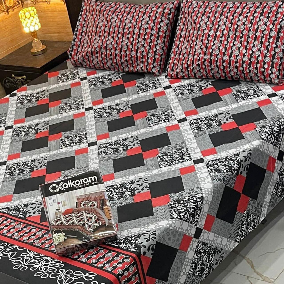 Premium Cotton King Size Bedsheet Set | 3-Piece Printed Gift Pack