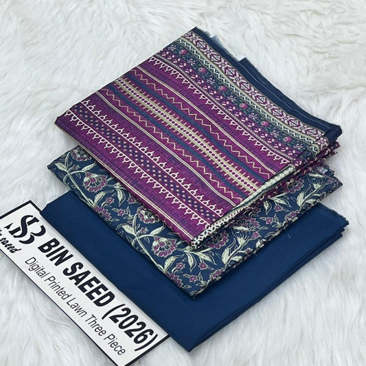 Bin Saeed Lawn Collection 2026 | Original 3 Piece Unstitched Stitched/Ready to wear