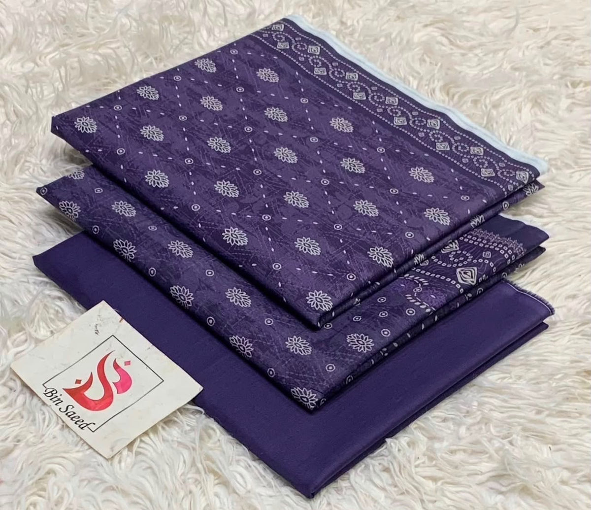 Bin Saeed Lawn 3Pcs (100% Original)