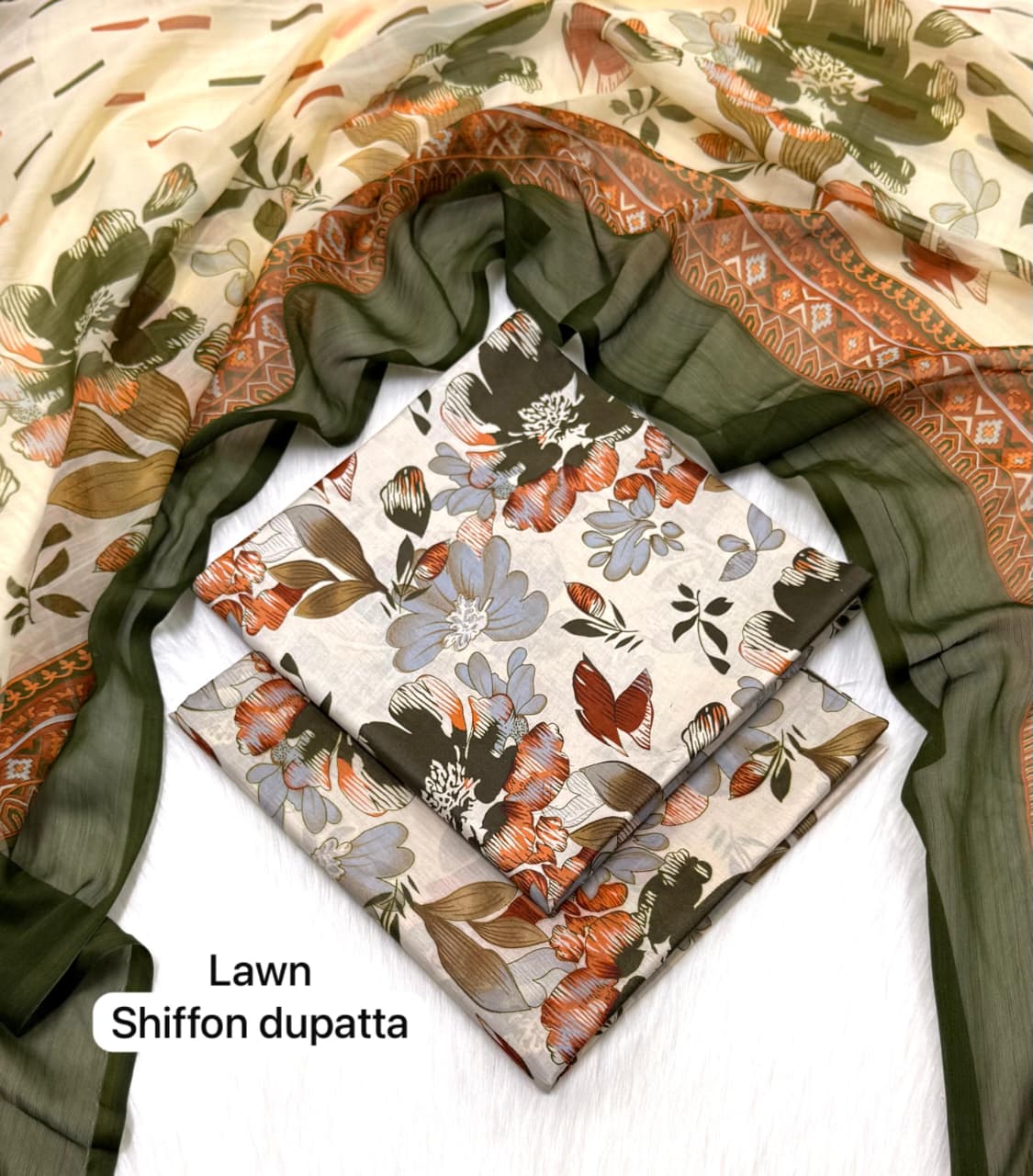 Digital Printed Lawn Suit with Chiffon Dupatta | Summer sale | Branded lawn | 3Pc - My Store