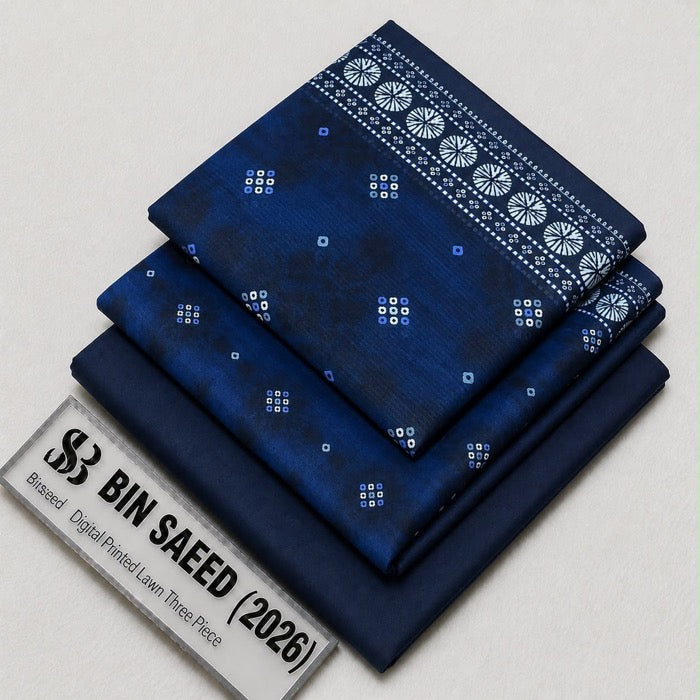 Bin Saeed Lawn 3Pcs (100% Original)