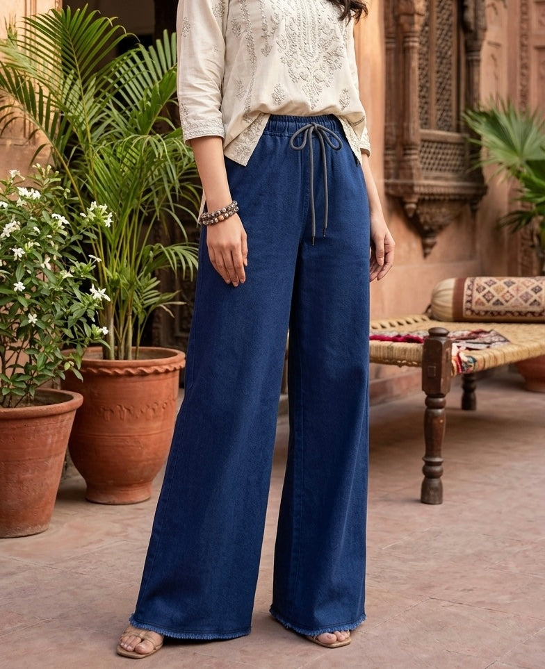 New Baggy Style Denim Jeans for Women | Stretchable Waist | Free Size