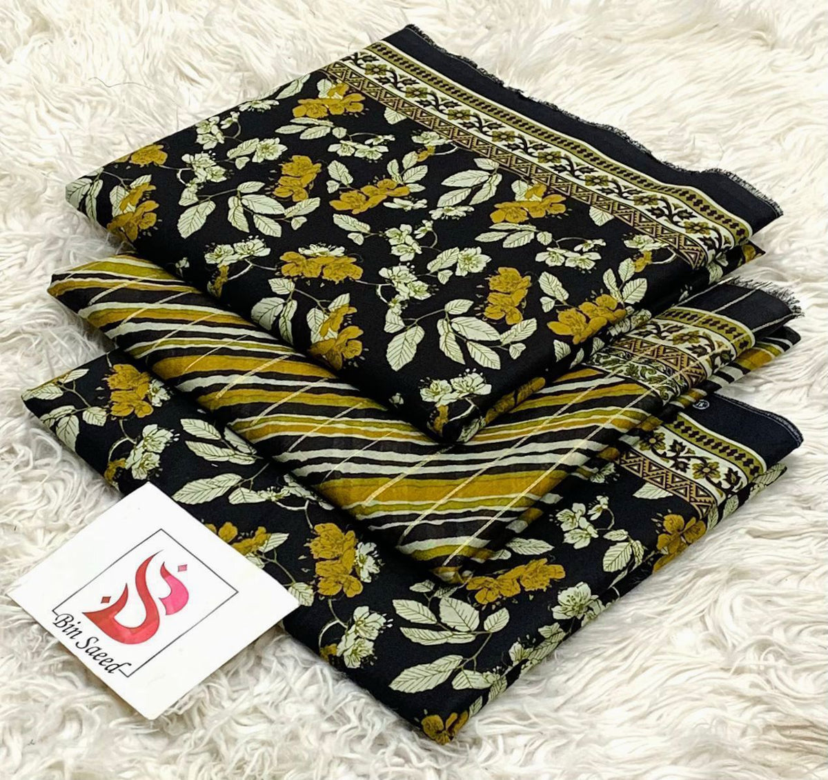 Bin saeed lawn orignal 3Pc
