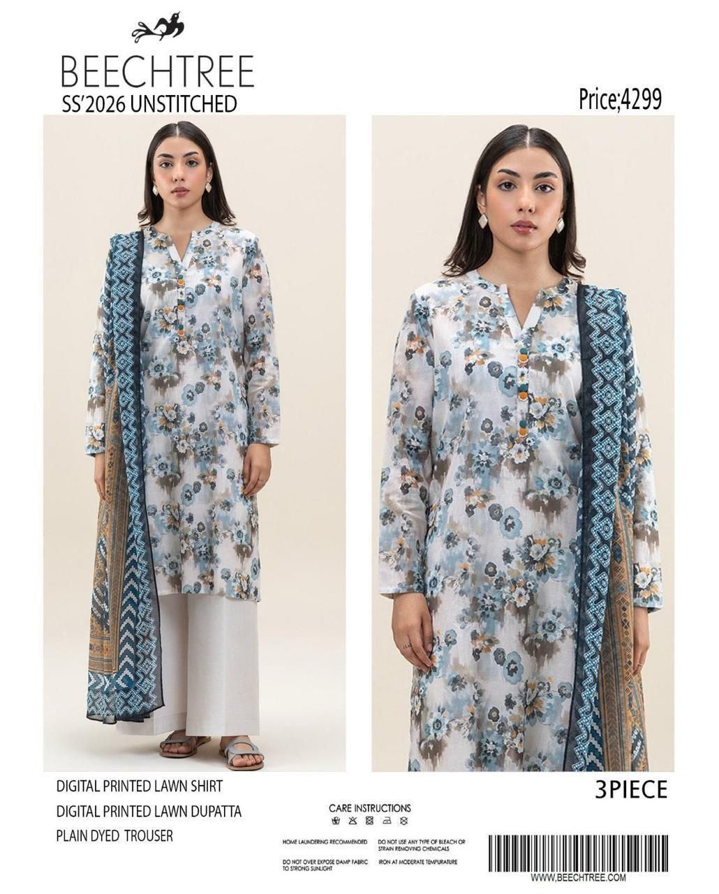 Latest Beechtree Lawn 3Pc Suits | Summer Casual Wear