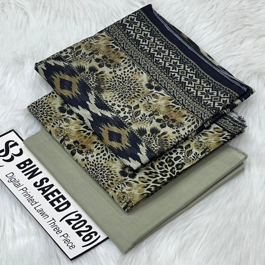 Original Bin Saeed Lawn 3 Piece Unstitched Suit 2026 Collection