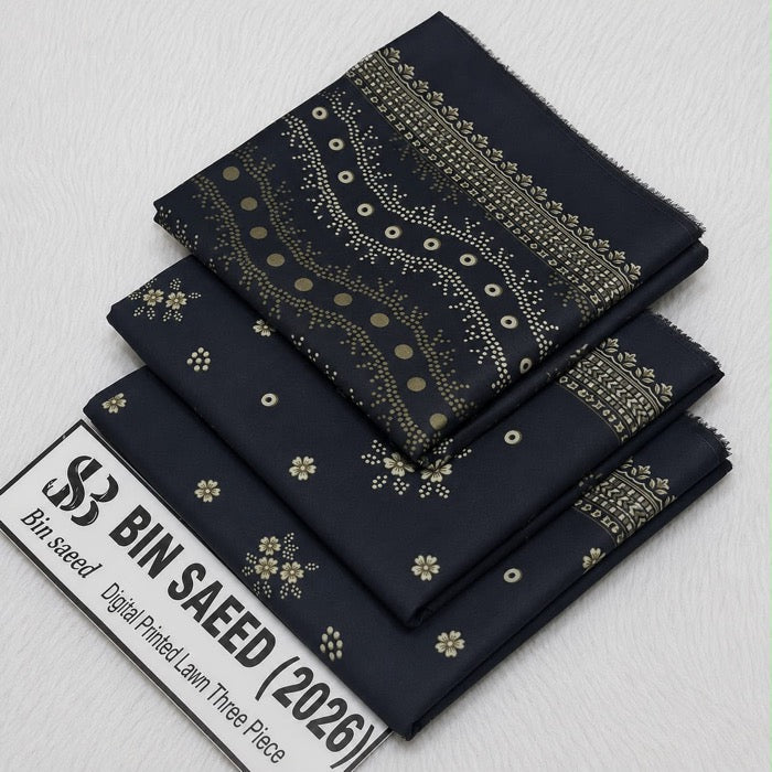 Bin saeed original 3pc Lawn Suit Stitched