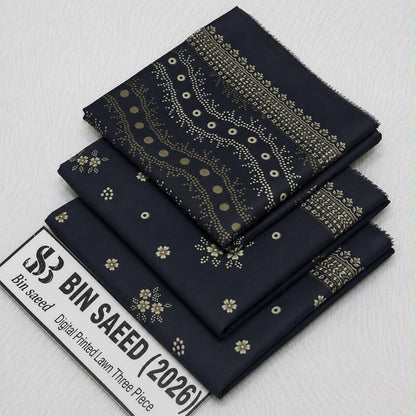 Bin saeed original 3pc Lawn Suit Stitched