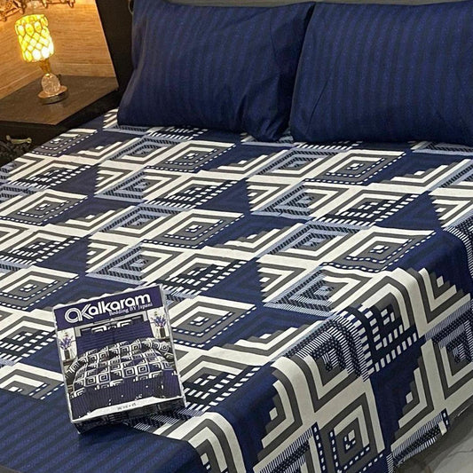 Premium Cotton King Size Bedsheet Set | 3-Piece Printed Gift Pack