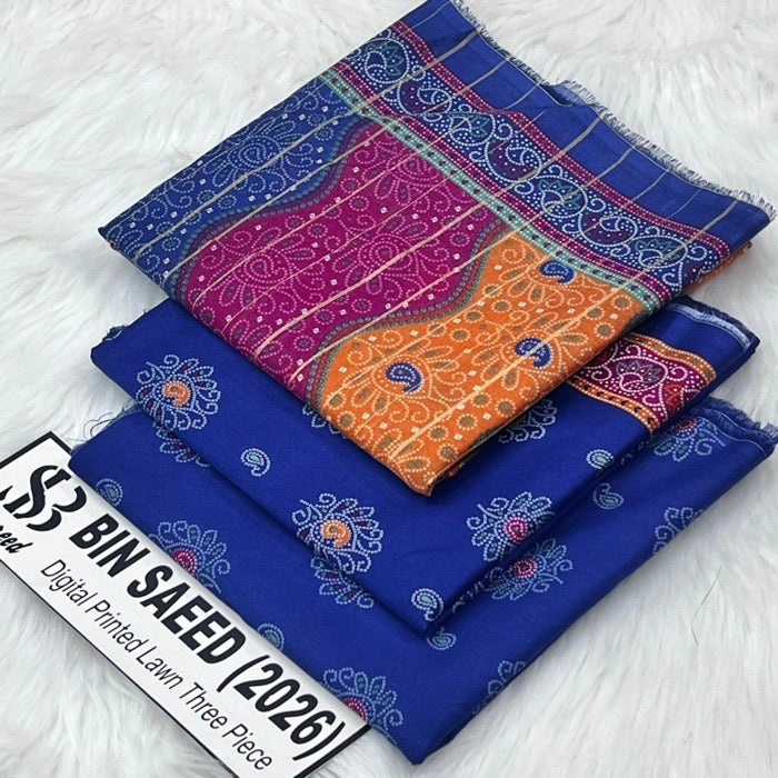 Bin Saeed Lawn 3Pcs (100% Original)