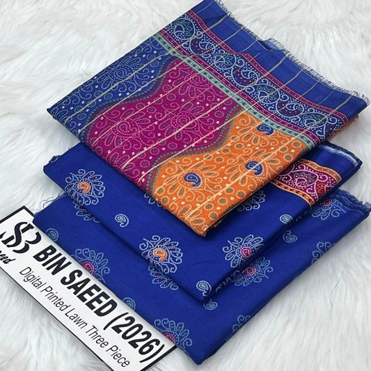 Bin Saeed Lawn 3Pcs (100% Original)