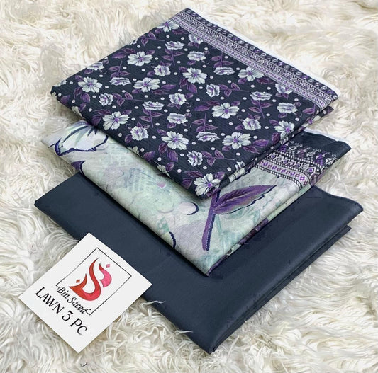 Bin saeed lawn orignal 3Pc
