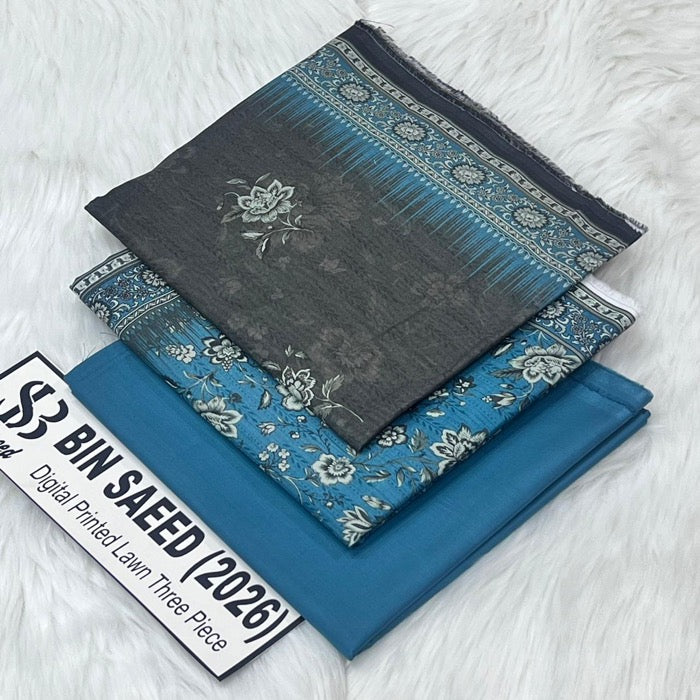 Original Bin Saeed Lawn 3 Piece Unstitched Suit 2026 Collection
