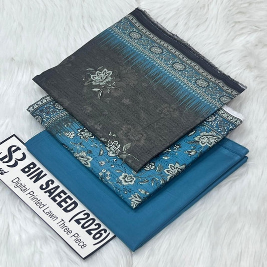 Original Bin Saeed Lawn 3 Piece Unstitched Suit 2026 Collection