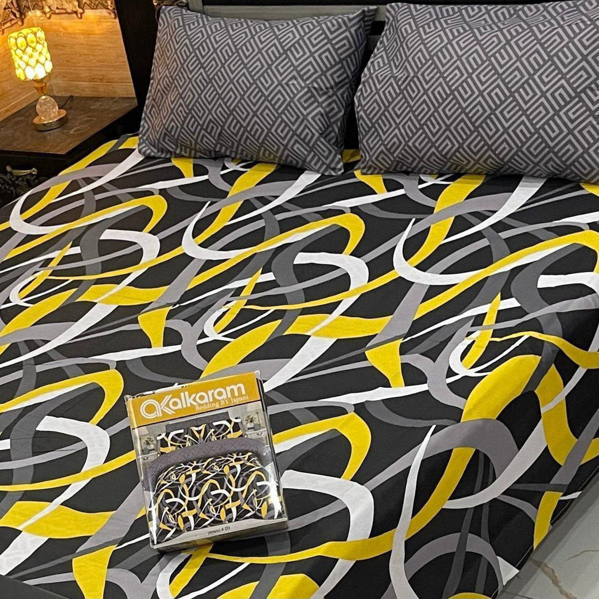 Premium Cotton King Size Bedsheet Set | 3-Piece Printed Gift Pack