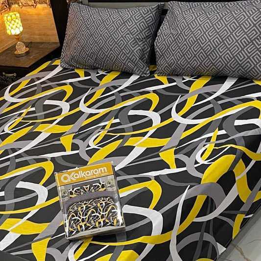 Premium Cotton King Size Bedsheet Set | 3-Piece Printed Gift Pack