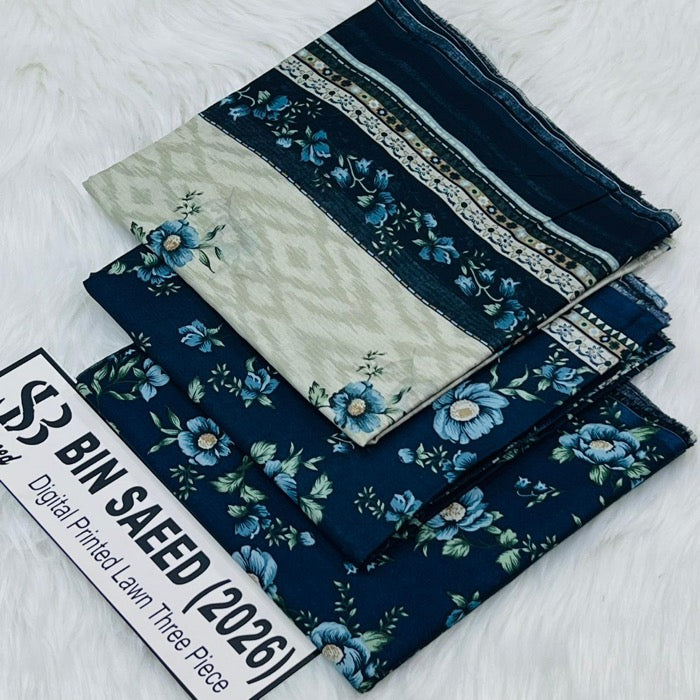 Bin Saeed Lawn Collection 2026 | Original 3 Piece Unstitched Stitched/Ready to wear