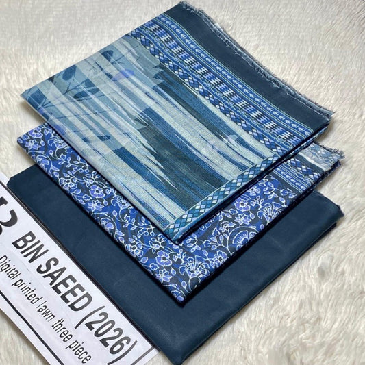 Bin Saeed Lawn Collection 2026 | Original 3 Piece Unstitched Stitched/Ready to wear