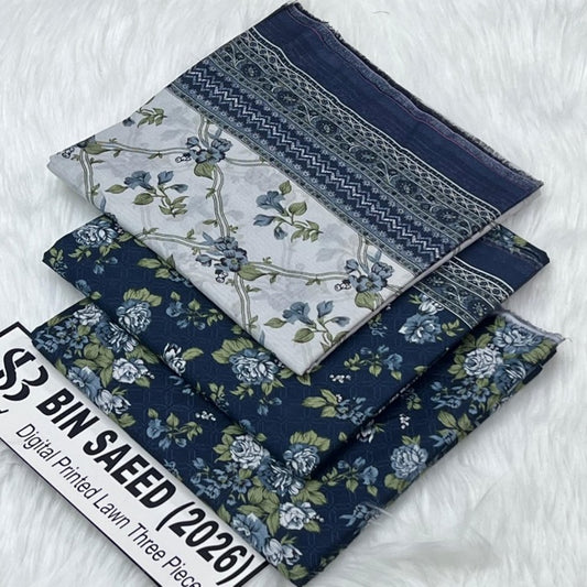 Bin Saeed Lawn 3Pcs (100% Original)