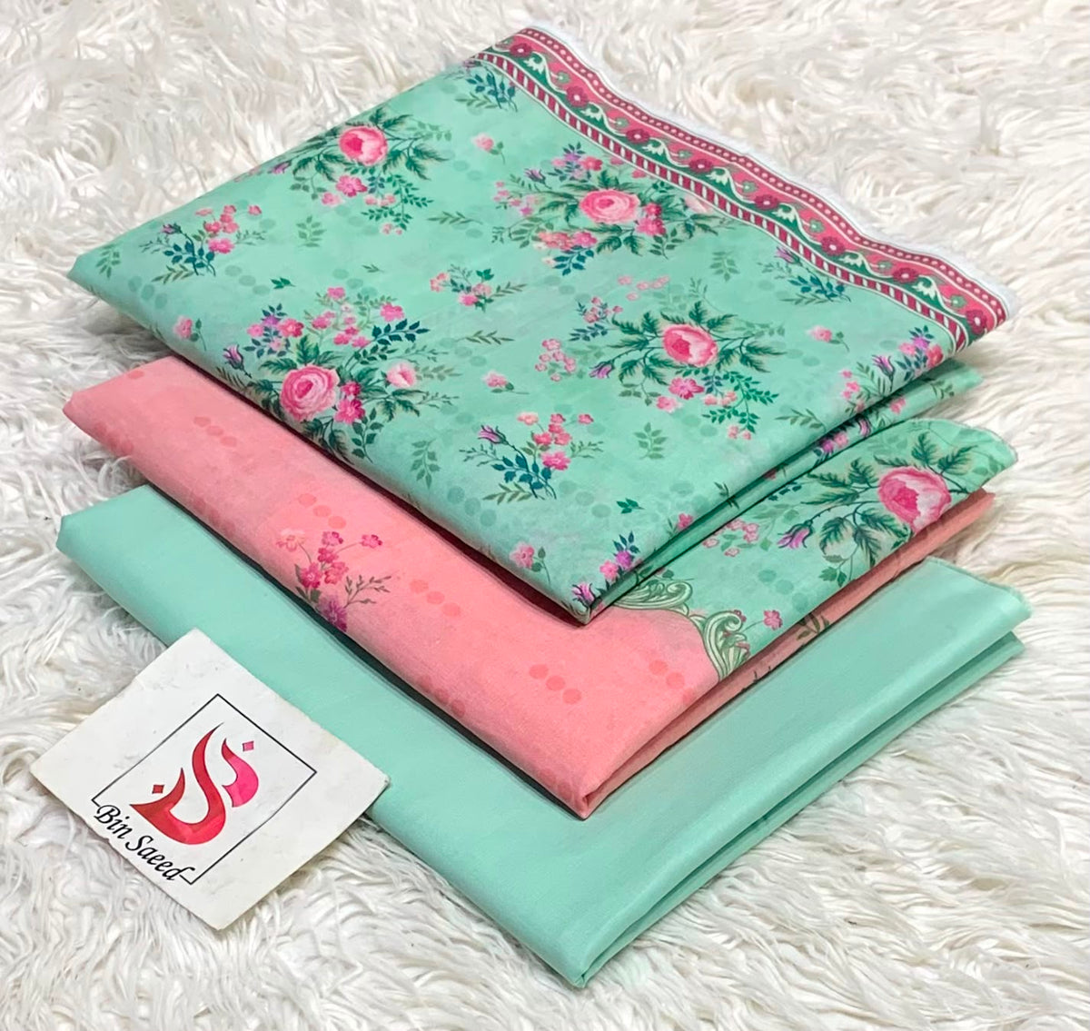 Bin saeed lawn orignal 3Pc