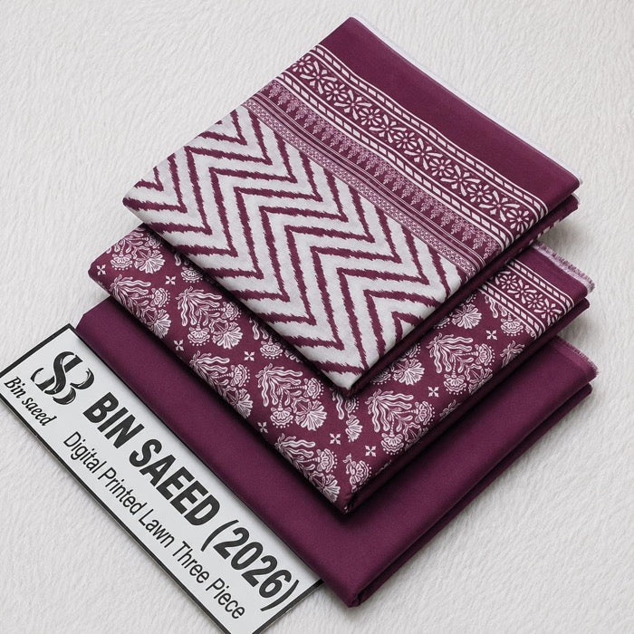 Bin Saeed Lawn 3Pcs (100% Original)