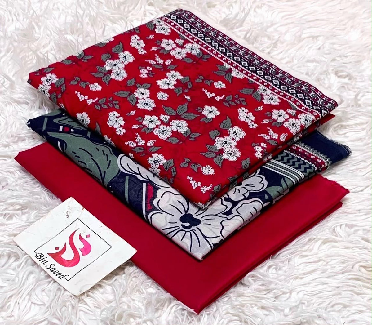 Bin saeed lawn orignal 3Pc