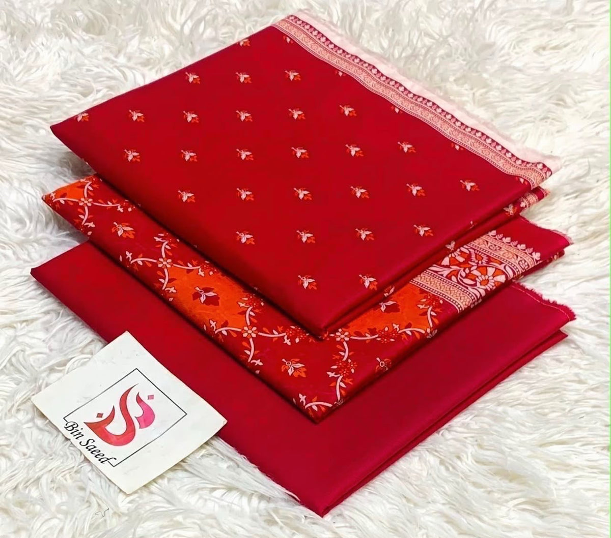 Bin Saeed Lawn 3Pcs (100% Original)
