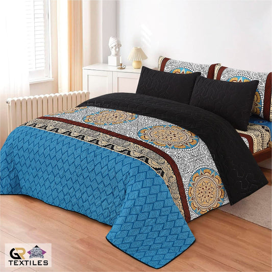 Luxury Bedspread Set 6 Pcs Premium Micro Cotton Quilt Bedding Set King Size