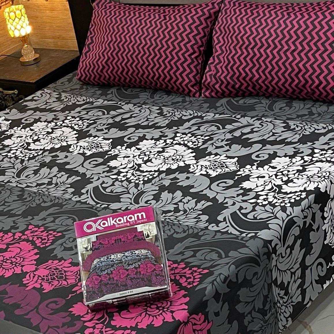 Premium Cotton King Size Bedsheet Set | 3-Piece Printed Gift Pack