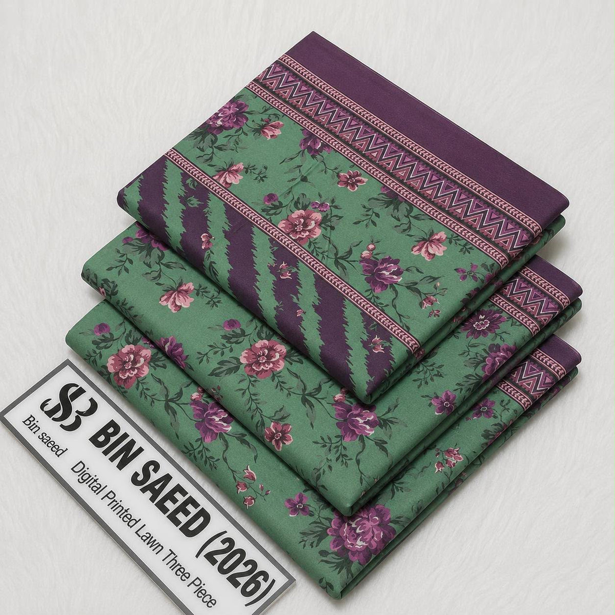 Bin saeed original lawn suits 3pc - My Store